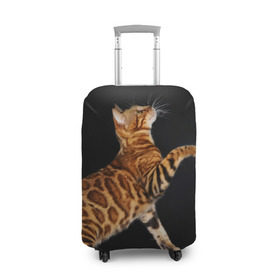 Чехол для чемодана 3D с принтом Бенгальская кошка в Екатеринбурге, 86% полиэфир, 14% спандекс | двустороннее нанесение принта, прорези для ручек и колес | бенгальская | домашняя | животное | кот | котэ | кошка