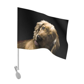 Флаг для автомобиля с принтом Английский кокер-спаниель в Екатеринбурге, 100% полиэстер | Размер: 30*21 см | английский кокер спаниель | животно | порода | собака