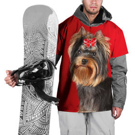 Накидка на куртку 3D с принтом Йоркширский терьер в Екатеринбурге, 100% полиэстер |  | животное | йоркширский терьер | порода | собака