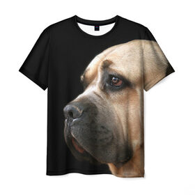 Мужская футболка 3D с принтом Канне корсо в Екатеринбурге, 100% полиэфир | прямой крой, круглый вырез горловины, длина до линии бедер | животное | канне корсо | порода | собака