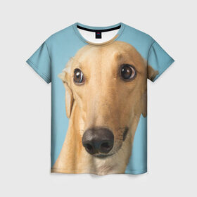 Женская футболка 3D с принтом Левретка в Екатеринбурге, 100% полиэфир ( синтетическое хлопкоподобное полотно) | прямой крой, круглый вырез горловины, длина до линии бедер | животное | порода | собака