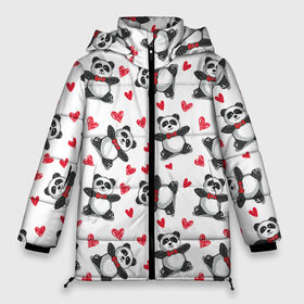 Женская зимняя куртка 3D с принтом Панда и любовь в Екатеринбурге, верх — 100% полиэстер; подкладка — 100% полиэстер; утеплитель — 100% полиэстер | длина ниже бедра, силуэт Оверсайз. Есть воротник-стойка, отстегивающийся капюшон и ветрозащитная планка. 

Боковые карманы с листочкой на кнопках и внутренний карман на молнии | 14 февраля | bears | love | love you | валентин | влюбленные | день святого валентина | лав | любовь | медведб | медведи | мишки | подарок девушке | подарок парню