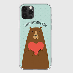 Чехол для iPhone 12 Pro Max с принтом Медведь с сердцем в Екатеринбурге, Силикон |  | 14 февраля | bears | love | love you | валентин | влюбленные | день святого валентина | лав | любовь | медведб | медведи | мишки | подарок девушке | подарок парню