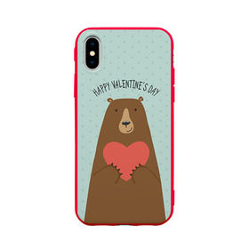 Чехол для Apple iPhone X силиконовый матовый с принтом Медведь с сердцем в Екатеринбурге, Силикон | Печать на задней стороне чехла, без боковой панели | Тематика изображения на принте: 14 февраля | bears | love | love you | валентин | влюбленные | день святого валентина | лав | любовь | медведб | медведи | мишки | подарок девушке | подарок парню