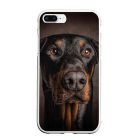 Чехол для iPhone 7Plus/8 Plus матовый с принтом Доберман в Екатеринбурге, Силикон | Область печати: задняя сторона чехла, без боковых панелей | доберман | животное | порода | собака