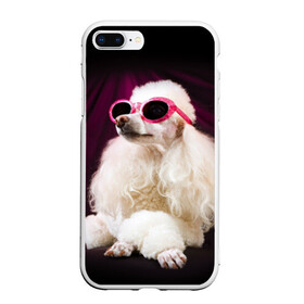 Чехол для iPhone 7Plus/8 Plus матовый с принтом Пудель в очках в Екатеринбурге, Силикон | Область печати: задняя сторона чехла, без боковых панелей | Тематика изображения на принте: животное | порода | пудель в очках | собака