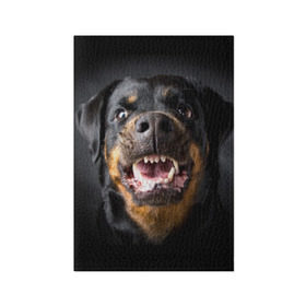 Обложка для паспорта матовая кожа с принтом Ротвейлер в Екатеринбурге, натуральная матовая кожа | размер 19,3 х 13,7 см; прозрачные пластиковые крепления | животное | порода | ротвейлер | собака