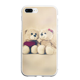 Чехол для iPhone 7Plus/8 Plus матовый с принтом Love teddy bears в Екатеринбурге, Силикон | Область печати: задняя сторона чехла, без боковых панелей | Тематика изображения на принте: 14 февраля | bears | teddy | валентин | день святого валентина | игрушки | медведи | милый | мимими | мишка | мишки | подарки | подарок | подарок девушке | подарок парню | тедди