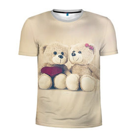 Мужская футболка 3D спортивная с принтом Love teddy bears в Екатеринбурге, 100% полиэстер с улучшенными характеристиками | приталенный силуэт, круглая горловина, широкие плечи, сужается к линии бедра | Тематика изображения на принте: 14 февраля | bears | teddy | валентин | день святого валентина | игрушки | медведи | милый | мимими | мишка | мишки | подарки | подарок | подарок девушке | подарок парню | тедди