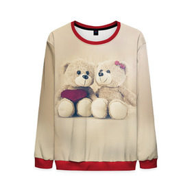 Мужской свитшот 3D с принтом Love teddy bears в Екатеринбурге, 100% полиэстер с мягким внутренним слоем | круглый вырез горловины, мягкая резинка на манжетах и поясе, свободная посадка по фигуре | 14 февраля | bears | teddy | валентин | день святого валентина | игрушки | медведи | милый | мимими | мишка | мишки | подарки | подарок | подарок девушке | подарок парню | тедди