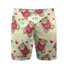 Мужские шорты 3D спортивные с принтом Мишки в Екатеринбурге,  |  | 14 февраля | bears | teddy | валентин | день святого валентина | игрушки | медведи | милый | мимими | мишка | мишки | подарки | подарок | подарок девушке | подарок парню | тедди