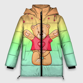 Женская зимняя куртка 3D с принтом Funny Bear в Екатеринбурге, верх — 100% полиэстер; подкладка — 100% полиэстер; утеплитель — 100% полиэстер | длина ниже бедра, силуэт Оверсайз. Есть воротник-стойка, отстегивающийся капюшон и ветрозащитная планка. 

Боковые карманы с листочкой на кнопках и внутренний карман на молнии | 14 февраля | bears | teddy | валентин | день святого валентина | игрушки | медведи | милый | мимими | мишка | мишки | подарки | подарок | подарок девушке | подарок парню | тедди