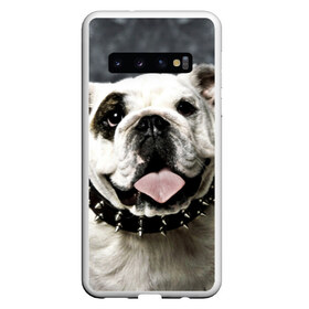 Чехол для Samsung Galaxy S10 с принтом Английский бульдог в Екатеринбурге, Силикон | Область печати: задняя сторона чехла, без боковых панелей | Тематика изображения на принте: животное | порода | собака | французский бульдог
