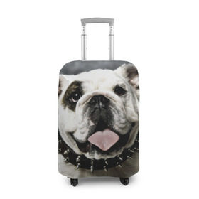 Чехол для чемодана 3D с принтом Английский бульдог в Екатеринбурге, 86% полиэфир, 14% спандекс | двустороннее нанесение принта, прорези для ручек и колес | Тематика изображения на принте: животное | порода | собака | французский бульдог