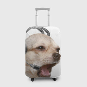 Чехол для чемодана 3D с принтом Чихуахуа в Екатеринбурге, 86% полиэфир, 14% спандекс | двустороннее нанесение принта, прорези для ручек и колес | Тематика изображения на принте: животное | порода | собака | чихуахуа