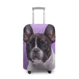 Чехол для чемодана 3D с принтом Французский бульдог в Екатеринбурге, 86% полиэфир, 14% спандекс | двустороннее нанесение принта, прорези для ручек и колес | животное | порода | собака | французский бульдог