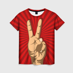 Женская футболка 3D с принтом Всё Peace DATA в Екатеринбурге, 100% полиэфир ( синтетическое хлопкоподобное полотно) | прямой крой, круглый вырез горловины, длина до линии бедер | good | ok | жест | настроение | окей | отлично | рука | хорошо