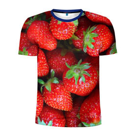 Мужская футболка 3D спортивная с принтом Клубничная в Екатеринбурге, 100% полиэстер с улучшенными характеристиками | приталенный силуэт, круглая горловина, широкие плечи, сужается к линии бедра | Тематика изображения на принте: strawberry | vegan | vegetarian | веган | вегетарианство | йога | клубника | фитнес