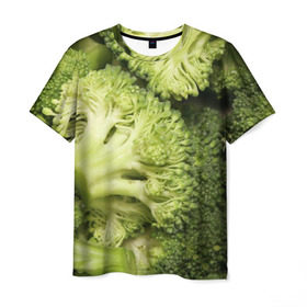 Мужская футболка 3D с принтом Брокколи в Екатеринбурге, 100% полиэфир | прямой крой, круглый вырез горловины, длина до линии бедер | vegan | vegetarian | брокколи | будизм | веган | вегетарианство | йога | сыроедение | фитнес