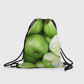 Рюкзак-мешок 3D с принтом Яблочная в Екатеринбурге, 100% полиэстер | плотность ткани — 200 г/м2, размер — 35 х 45 см; лямки — толстые шнурки, застежка на шнуровке, без карманов и подкладки | вегетарианство | яблоко