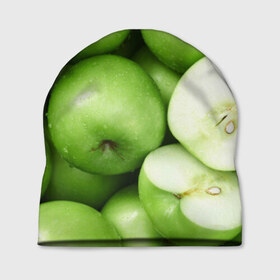 Шапка 3D с принтом Яблочная в Екатеринбурге, 100% полиэстер | универсальный размер, печать по всей поверхности изделия | вегетарианство | яблоко