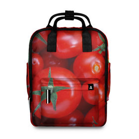 Женский рюкзак 3D с принтом Томатная в Екатеринбурге, 100% полиэстер | лямки с регулируемой длиной, сверху ручки, чтобы рюкзак нести как сумку. Основное отделение закрывается на молнию, как и внешний карман. Внутри два дополнительных кармана, один из которых закрывается на молнию. По бокам два дополнительных кармашка, куда поместится маленькая бутылочка
 | Тематика изображения на принте: tomato | vegan | vegetarian | будизм | веган | вегетарианство | йога | помидор | сыроедение | томат | фитнес | ягода