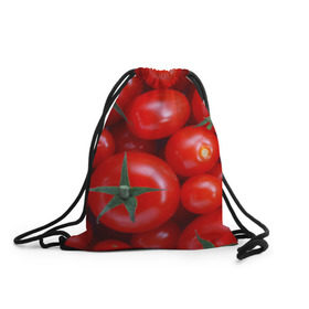 Рюкзак-мешок 3D с принтом Томатная в Екатеринбурге, 100% полиэстер | плотность ткани — 200 г/м2, размер — 35 х 45 см; лямки — толстые шнурки, застежка на шнуровке, без карманов и подкладки | Тематика изображения на принте: tomato | vegan | vegetarian | будизм | веган | вегетарианство | йога | помидор | сыроедение | томат | фитнес | ягода