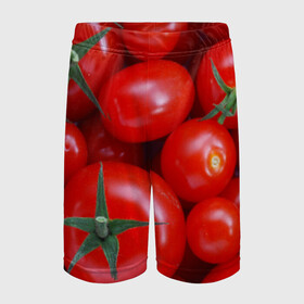 Детские спортивные шорты 3D с принтом Томатная в Екатеринбурге,  100% полиэстер
 | пояс оформлен широкой мягкой резинкой, ткань тянется
 | tomato | vegan | vegetarian | будизм | веган | вегетарианство | йога | помидор | сыроедение | томат | фитнес | ягода