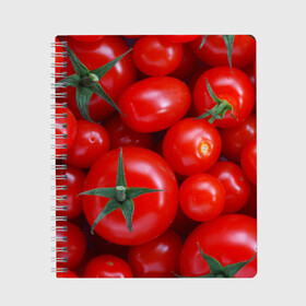 Тетрадь с принтом Томатная в Екатеринбурге, 100% бумага | 48 листов, плотность листов — 60 г/м2, плотность картонной обложки — 250 г/м2. Листы скреплены сбоку удобной пружинной спиралью. Уголки страниц и обложки скругленные. Цвет линий — светло-серый
 | tomato | vegan | vegetarian | будизм | веган | вегетарианство | йога | помидор | сыроедение | томат | фитнес | ягода