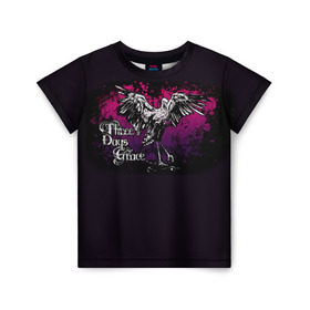 Детская футболка 3D с принтом Three Days Grace 7 в Екатеринбурге, 100% гипоаллергенный полиэфир | прямой крой, круглый вырез горловины, длина до линии бедер, чуть спущенное плечо, ткань немного тянется | three days grace