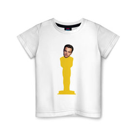 Детская футболка хлопок с принтом Oscar Dicaprio в Екатеринбурге, 100% хлопок | круглый вырез горловины, полуприлегающий силуэт, длина до линии бедер | Тематика изображения на принте: dicaprio | leo | oscar | дикаприо | леонардо | оскар