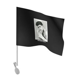 Флаг для автомобиля с принтом Артуро Гатти чб в Екатеринбурге, 100% полиэстер | Размер: 30*21 см | boxing | артур гатти | артуро | артуро гатти | бокс | боксер | гатти | спорт
