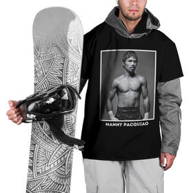 Накидка на куртку 3D с принтом Мэнни Пакьяо чб в Екатеринбурге, 100% полиэстер |  | Тематика изображения на принте: boxing | бокс | боксер | мэнни | мэнни пакьяо | пакьяо | спорт | чемпион мира