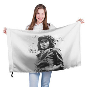 Флаг 3D с принтом Боб Марли 1 в Екатеринбурге, 100% полиэстер | плотность ткани — 95 г/м2, размер — 67 х 109 см. Принт наносится с одной стороны | bob marley | боб марли | музыка | регги