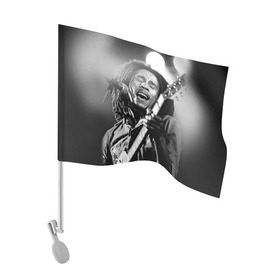 Флаг для автомобиля с принтом Боб Марли 2 в Екатеринбурге, 100% полиэстер | Размер: 30*21 см | bob marley | боб марли | музыка | регги