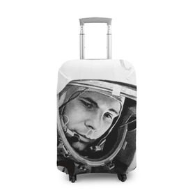 Чехол для чемодана 3D с принтом Гагарин 1 в Екатеринбурге, 86% полиэфир, 14% спандекс | двустороннее нанесение принта, прорези для ручек и колес | гагарин | космос | космос наш | поехали | ретро | ссср | юрий гагарин
