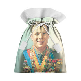 Подарочный 3D мешок с принтом Гагарин 2 в Екатеринбурге, 100% полиэстер | Размер: 29*39 см | гагарин | космос | космос наш | поехали | ретро | ссср | юрий гагарин