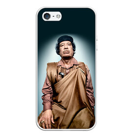 Чехол силиконовый для Телефон Apple iPhone 5/5S с принтом Каддафи 1 в Екатеринбурге, Силикон | Область печати: задняя сторона чехла, без боковых панелей | каддафи | муаммар каддафи | революция