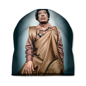 Шапка 3D с принтом Каддафи 1 в Екатеринбурге, 100% полиэстер | универсальный размер, печать по всей поверхности изделия | каддафи | муаммар каддафи | революция