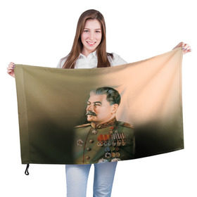 Флаг 3D с принтом Сталин 1 в Екатеринбурге, 100% полиэстер | плотность ткани — 95 г/м2, размер — 67 х 109 см. Принт наносится с одной стороны | знаменитости | иосиф сталин | ретро | ссср