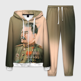 Мужской костюм 3D с принтом Сталин 1 в Екатеринбурге, 100% полиэстер | Манжеты и пояс оформлены тканевой резинкой, двухслойный капюшон со шнурком для регулировки, карманы спереди | знаменитости | иосиф сталин | ретро | ссср