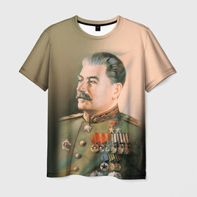 Мужская футболка 3D с принтом Сталин 1 в Екатеринбурге, 100% полиэфир | прямой крой, круглый вырез горловины, длина до линии бедер | знаменитости | иосиф сталин | ретро | ссср