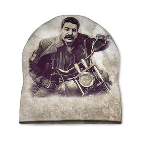 Шапка 3D с принтом Сталин 2 в Екатеринбурге, 100% полиэстер | универсальный размер, печать по всей поверхности изделия | знаменитости | иосиф сталин | ретро | ссср