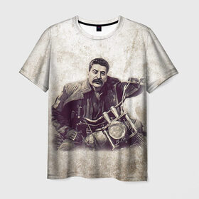 Мужская футболка 3D с принтом Сталин 2 в Екатеринбурге, 100% полиэфир | прямой крой, круглый вырез горловины, длина до линии бедер | знаменитости | иосиф сталин | ретро | ссср