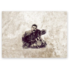 Поздравительная открытка с принтом Сталин 2 в Екатеринбурге, 100% бумага | плотность бумаги 280 г/м2, матовая, на обратной стороне линовка и место для марки
 | знаменитости | иосиф сталин | ретро | ссср