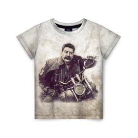 Детская футболка 3D с принтом Сталин 2 в Екатеринбурге, 100% гипоаллергенный полиэфир | прямой крой, круглый вырез горловины, длина до линии бедер, чуть спущенное плечо, ткань немного тянется | знаменитости | иосиф сталин | ретро | ссср
