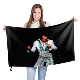 Флаг 3D с принтом Элвис 3 в Екатеринбурге, 100% полиэстер | плотность ткани — 95 г/м2, размер — 67 х 109 см. Принт наносится с одной стороны | elvis presley | rock n roll | музыка | ретро | рок н ролл | элвис пресли