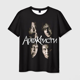 Мужская футболка 3D с принтом Агата Кристи 2 в Екатеринбурге, 100% полиэфир | прямой крой, круглый вырез горловины, длина до линии бедер | Тематика изображения на принте: а на тебе как на войне | вадим самойлов | рок | рок группа