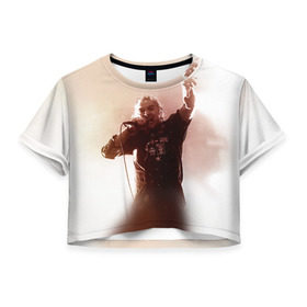Женская футболка 3D укороченная с принтом Горшок в Екатеринбурге, 100% полиэстер | круглая горловина, длина футболки до линии талии, рукава с отворотами | король и шут