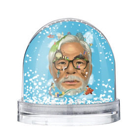 Снежный шар с принтом Хаяо Миядзаки в Екатеринбурге, Пластик | Изображение внутри шара печатается на глянцевой фотобумаге с двух сторон | hayao miyazaki | поньо | тоторо | унесенные
